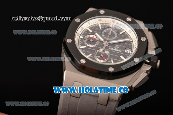 Audemars Piguet Royal Oak Offshore Chrono Miyota Quartz Steel Case with PVD Bezel Coffee Dial and White Stick Markers (EF) - Click Image to Close